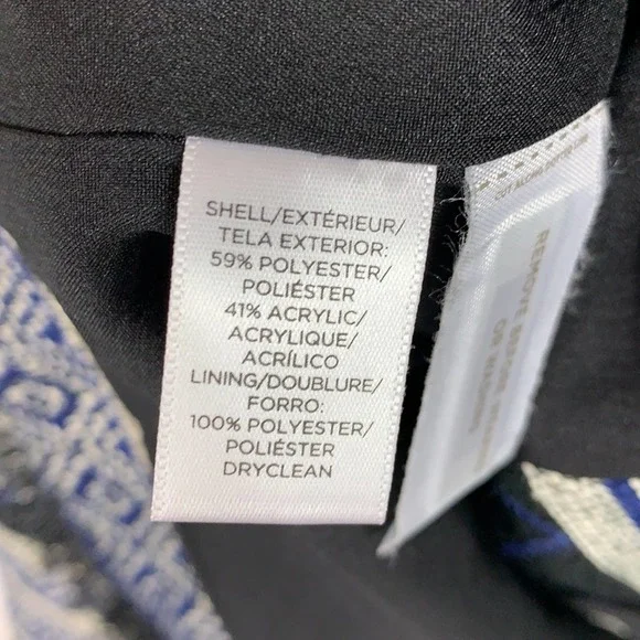 💕Ann Taylor Loft Blue Black Tweed Blazer Jacket 8 - Picture 7 of 7